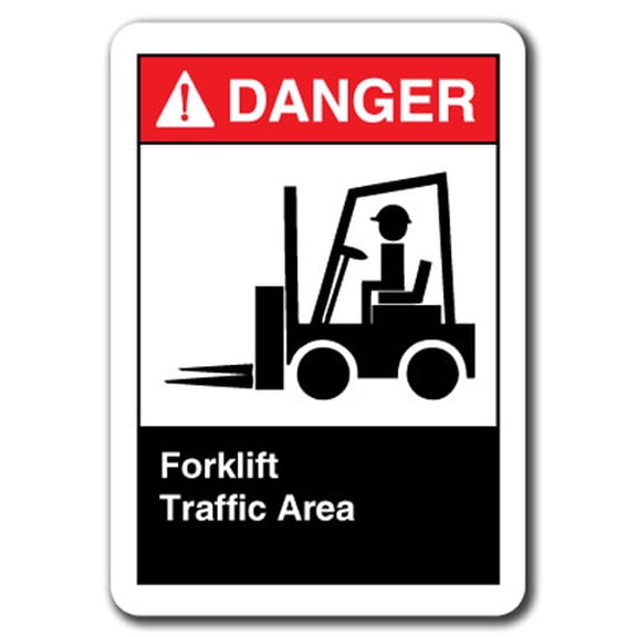 Danger Sign - Forklift Traffic Area 7"x10" Plastic Safety Sign ansi osha