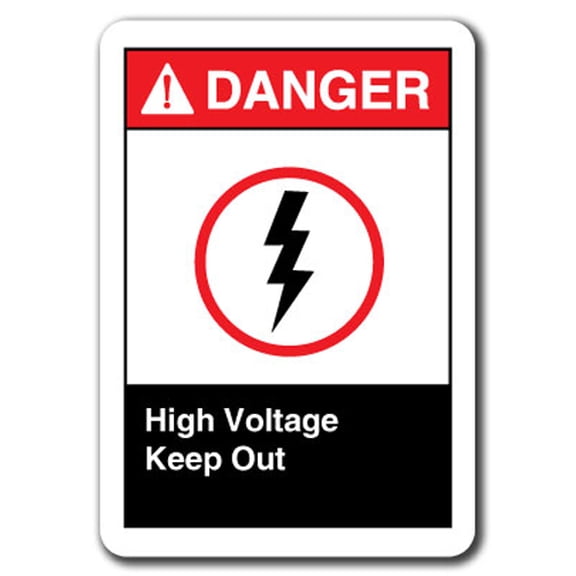 Danger Sign - High Voltage Keep Out 7"x10" Plastic Safety Sign ansi osha
