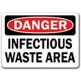 thumbnail image 1 of Danger Sign -  Infectious Waste Area - 10" x 14" OSHA Safety Sign, 1 of 1