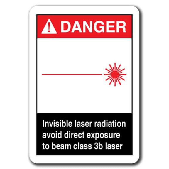 Danger Sign - Invisible Laser Radiation Avoid Direct Exposure To Beam Class 3b Laser 7"x10" Plastic Safety Sign ansi osha