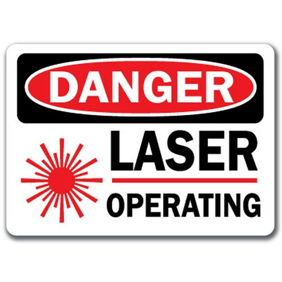 Danger Sign - Laser Operating with Graphic - 10" x 14" OSHA Safety Sign