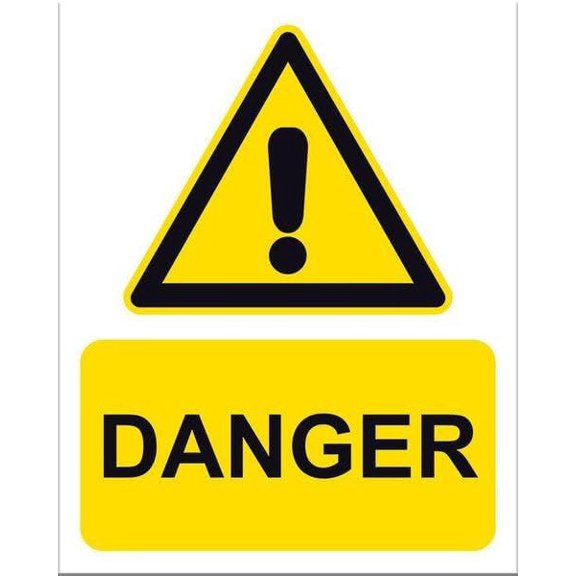 Danger Sign Metal Sign 8 x 12 Inches – Clear Signage for Walls, Fences