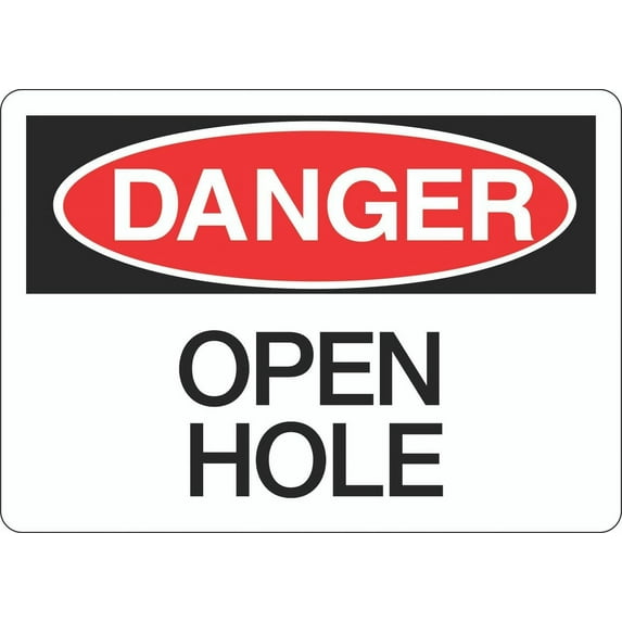 Danger Sign - Open Hole Safety Signs OSHA Safety Signs Metal Sign Warning Notice Tin Sign 8x12 Inch