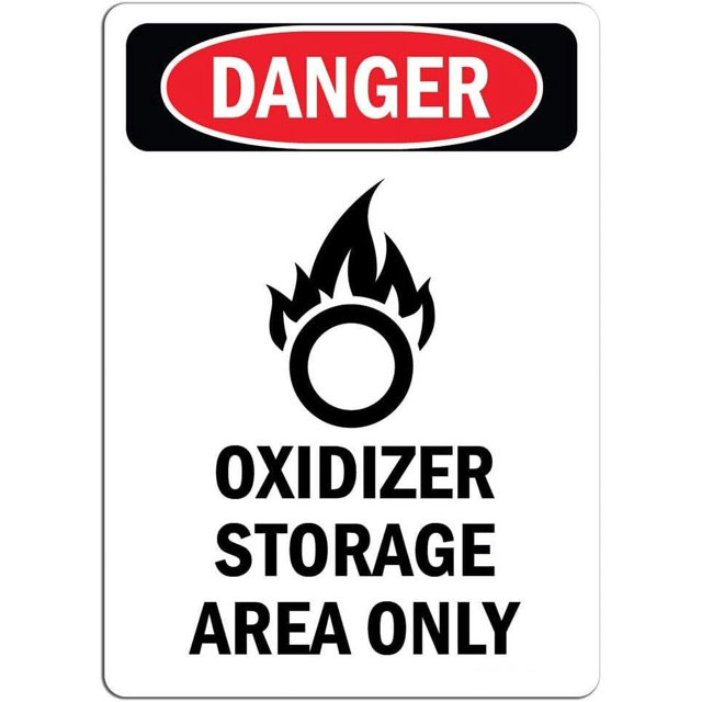 Danger Sign Oxidizer Storage Area Label Decal Sticker Store Sign