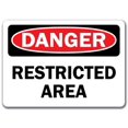 thumbnail image 1 of Danger Sign - Restricted Area - 10" x 14" OSHA Safety Sign, 1 of 1