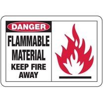 Danger Signs - Flammable Material Keep Fire Away Safety & Compliance Signs/OSHA & ANSI Compliant Safety Signs/Machine Warning Signs Metal Sign Tin Sign 12x16 Inch