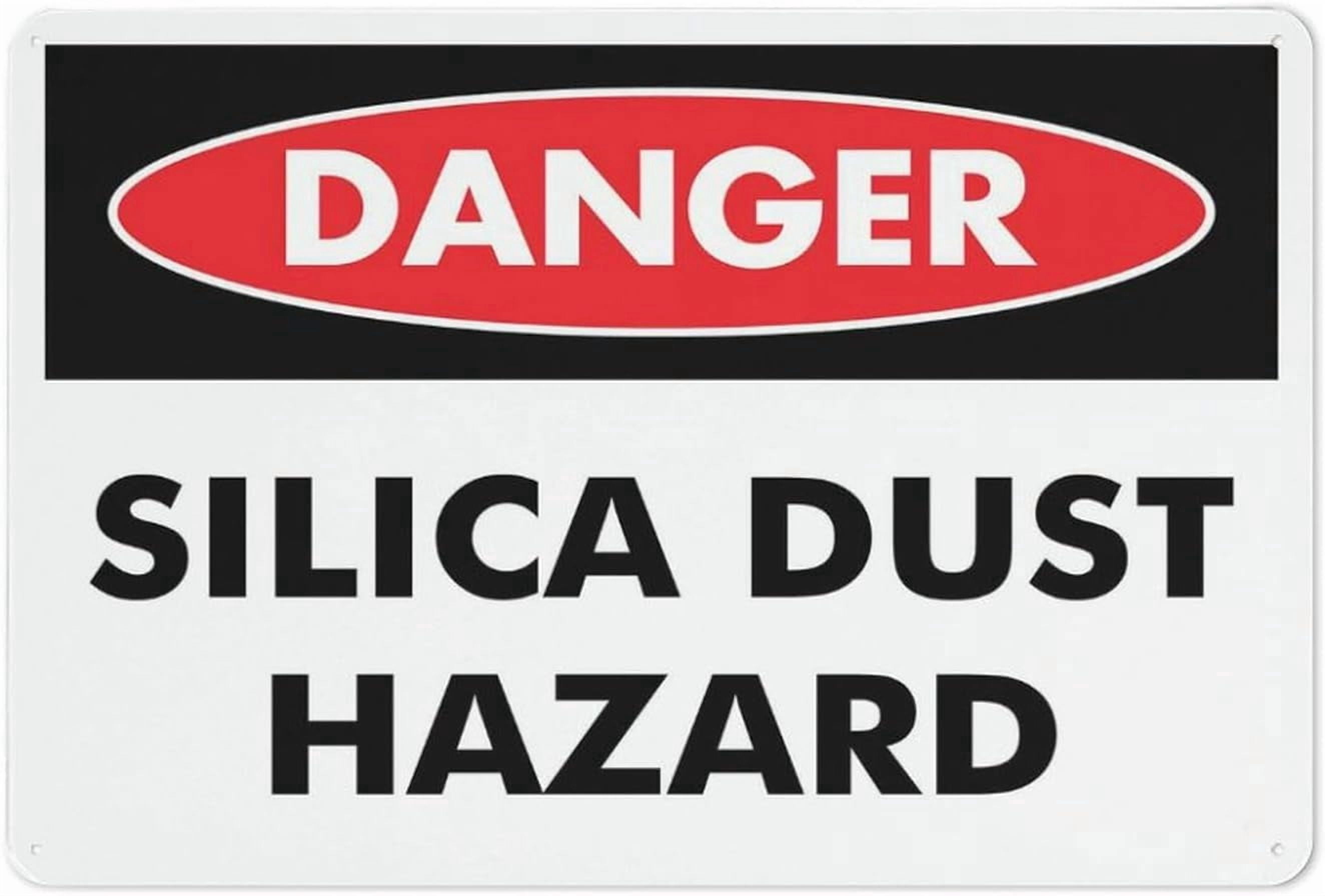 Danger Silica Dust Hazard Sign 12 X 8 Inches Reflective Aluminum Metal ...