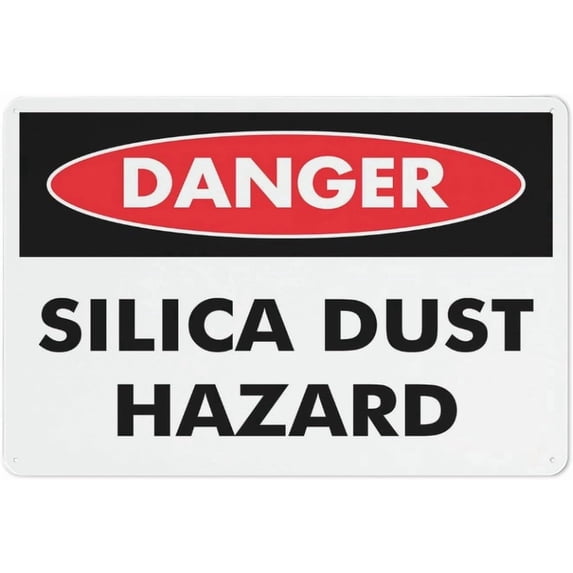Danger Silica Dust Hazard Sign 12 X 8 Inches Reflective Aluminum Metal ...