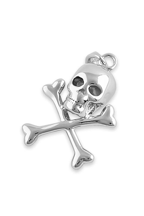 Danger Skull Crossover Punk 925 Sterling Silver Valentines Day Gifts Pendant Jewelry