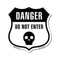 thumbnail image 1 of Danger Skull Symbol Do Not Enter 12 inch X 12 inch Shield-Shaped Rust-Free Aluminum Metal Sign Weather Resistant Made in the USA, 1 of 6