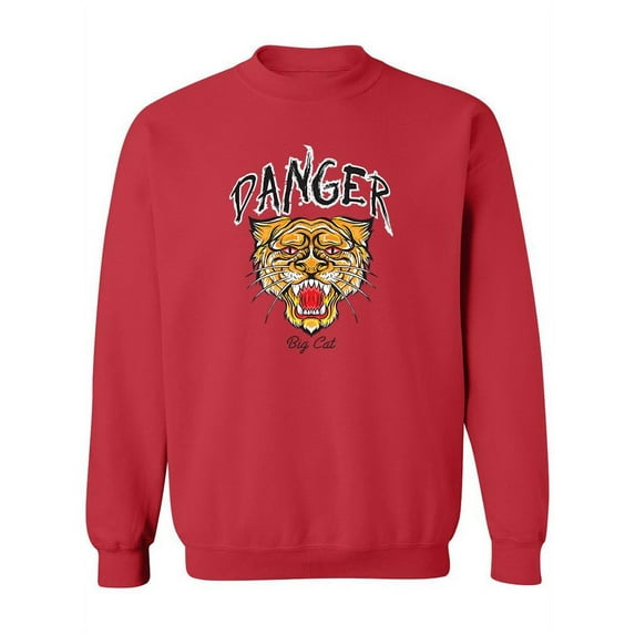 Danger Slogan With Tiger Head Sweatshirt Women -Image by Shutterstock, Female 5X-Large