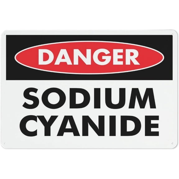 Danger Sodium Cyanide Warning Security Outdoor Sign - 8"x12", Reflective, Weatherproof - Lab, Factory, Chemical Storage, Industrial Facility