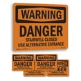 thumbnail image 1 of Danger Stairwell Closed Use Alternative Entrance OSHA WARNING Aluminum Sign 18 Inch x 12 Inch - 5 Pack, 1 of 8