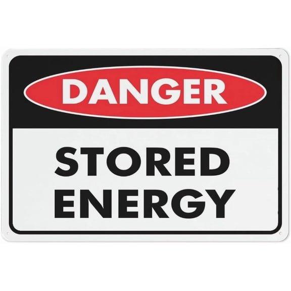 Danger Stored Energy Sign Metal Signs 12X8 Inch Rust Free Aluminum,Weatherproof Outdoor For Home