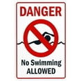 thumbnail image 1 of Danger, No Swimming Allowed Warning Sign, Pool Rules Security Metal Signs for Home Busines Outdoor Indoor Road Yard Garage Street Wall Caution Decor 8 x 12 Inch, 1 of 4