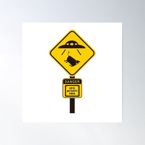 Danger Ufo Activity Area Poster Wall Art, Modern Wall Decor For Living Room Bedroom, 24x24 UNFRAMED