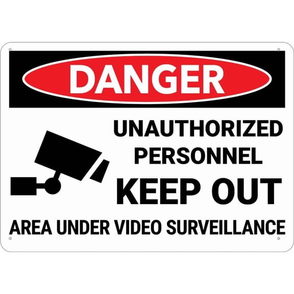 Danger Unauthorized Personnel Keep Out Sign 12X8 Inches Metal Aluminum Signs, Weather Resistant, Weatherproof, Indoor Or Outdoor