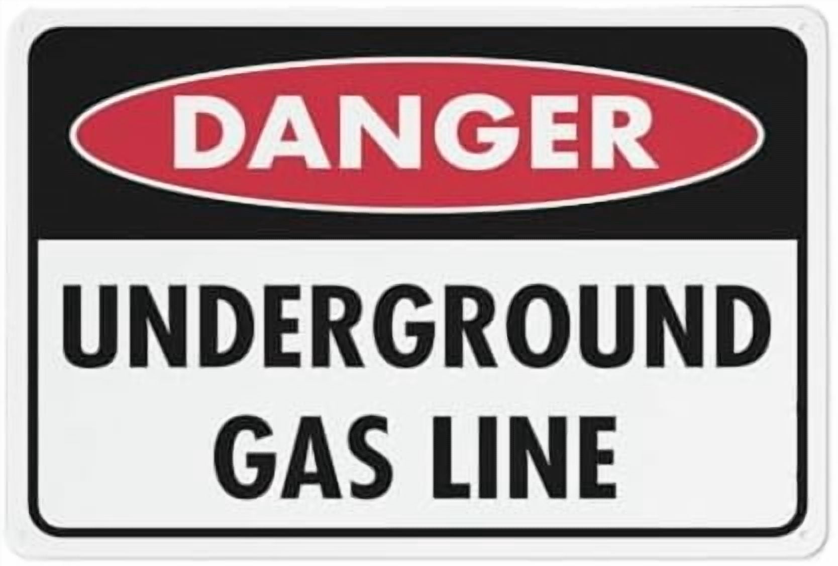 Danger Underground Gas Line Sign Funny Decor For House Door Office ...