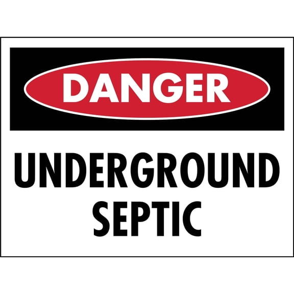 Danger Underground Septic Metal Sign Caution Danger Safety Security Warning Notice Signs (Aluminum) Size: 8 x 12 inch