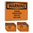 thumbnail image 1 of Danger Unsafe Mine Stay Out Stay Alive OSHA WARNING Aluminum Sign 10 Inch x 7 Inch - 10 Pack, 1 of 8