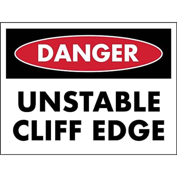 Danger Unstable Cliff Edge Sign Metal Tin Sign 8x12 Inches