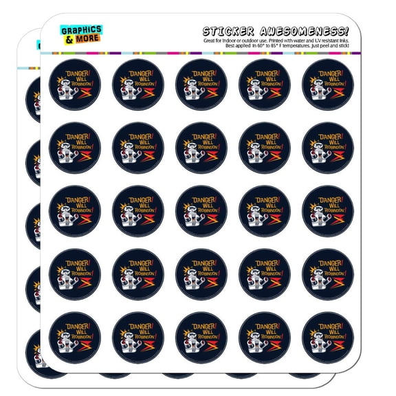 Danger Will Robinson B9 Robot Lost in Space Planner Calendar Scrapbooking Crafting Stickers
