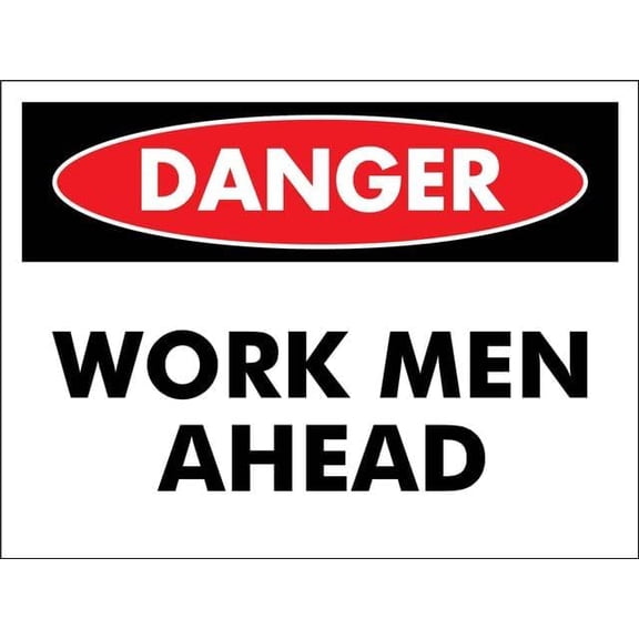 Danger Work Men Ahead Retro 8"x12" Aluminum Tin Sign - Vintage Style Wall Decor for Pool, Indoor & Outdoor Use
