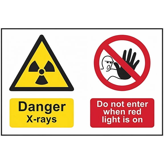 Danger X-Rays DO NOT Enter When RED Light is ON Sign - 8"x12" Site Security Metal Notice Sign, for Outdoor Indoor, Medical Clinic, X-Ray Room