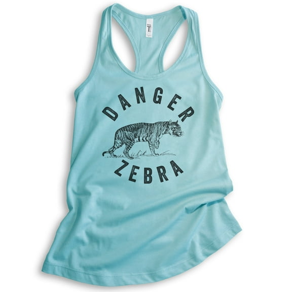 Danger Zebra Tank Top, Ladies Racerback Tank Top, Tiger Tank, Cute Animal Lover Tank, Cancun, Medium
