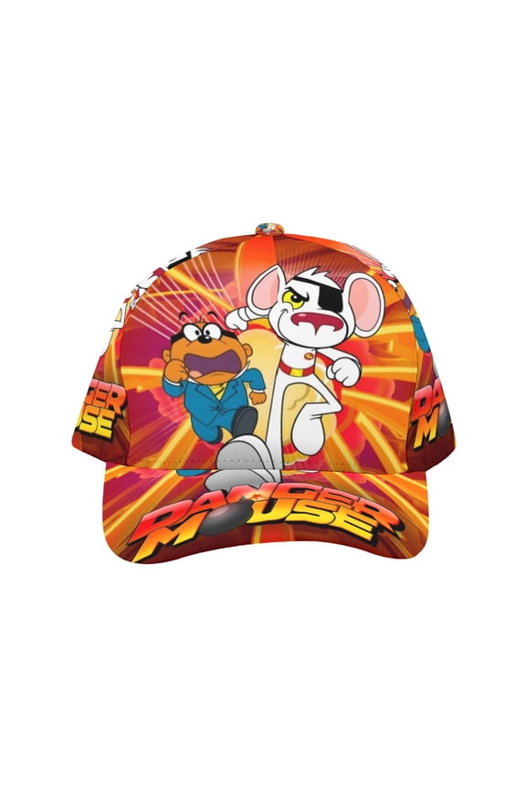 DangerMouse-theme Baseball Cap For Men, Women & Kids, Classic Flat Brim Hat Hip Hop Trucker Hat Adjustable Snapback Hat