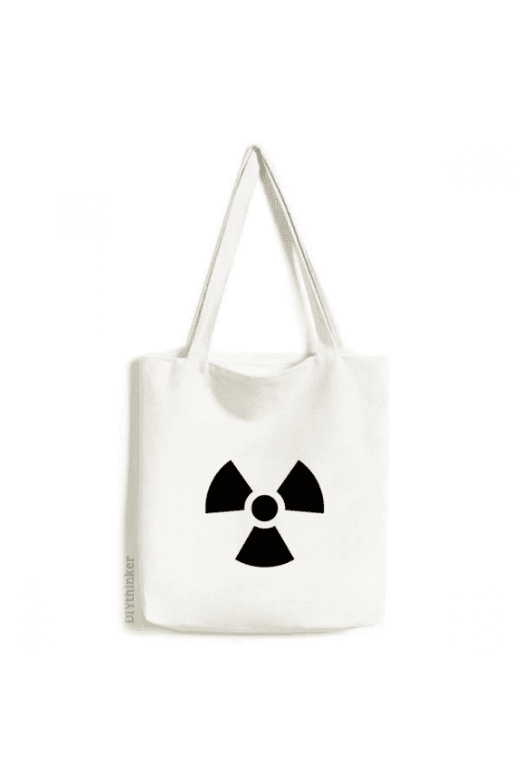 Dangerous Checal Toxic Radiation Pattern Tote Canvas Bag Shopping Satchel Casual Handbag