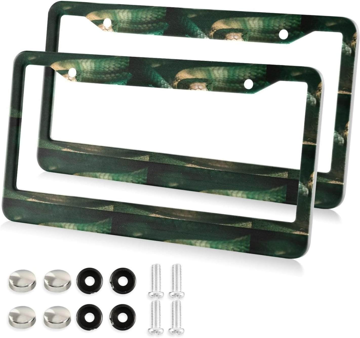 Dangerous Cobra Snake License Plate Frame, Decorative Aluminum Car Tag