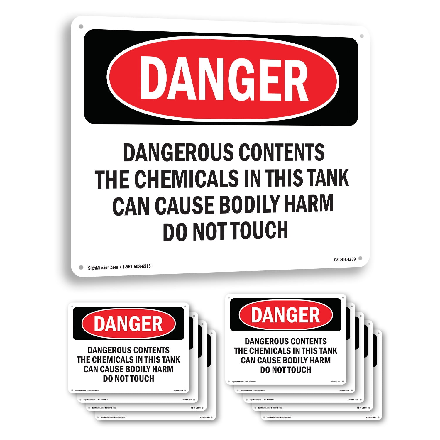 Inside Contents Sign Dangerous Contents The Chemicals OSHA Danger Rigid Plastic Sign 24 Inch ...