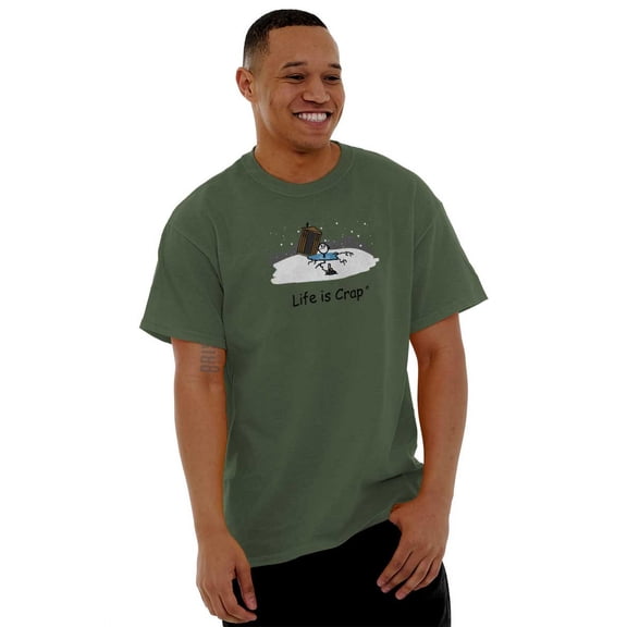 Dangerous Ice Fishing Falling Cold Men's Graphic T Shirt Tees Brisco Brands X