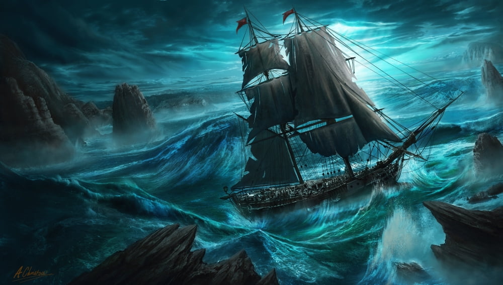Dangerous Seas Canvas Art - Anthony Christou (28 x 16)