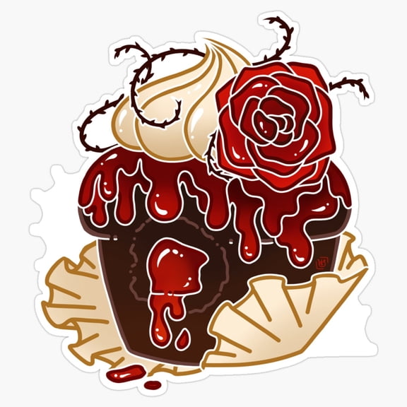 Dangerous Temptation Deadly Decadence Dark Gothic Sweet Bakery Skull Cupcake Decal For PC Sticker