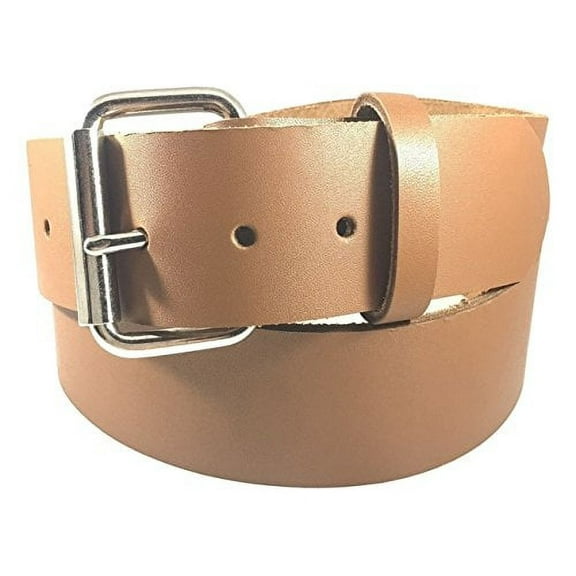 Dangerous Threads Mens Heavy Duty Light Brown Leather Belt 1 1/2" Wide
