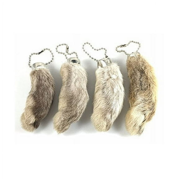 Dangerous Threads Rabbit Foot Keychain White / Natural 4 Pcs