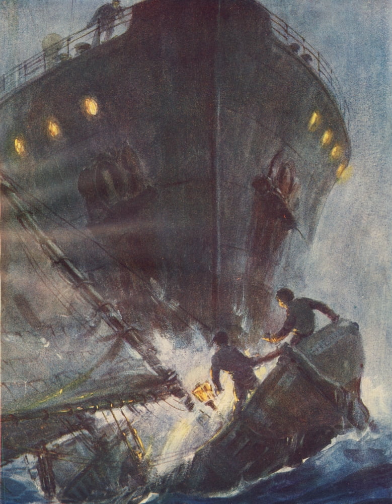 Dangerous ship Canvas Art - Unknown (18 x 24)