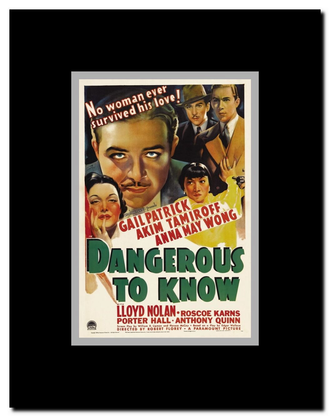 Dangerous to Know Framed Movie Poster