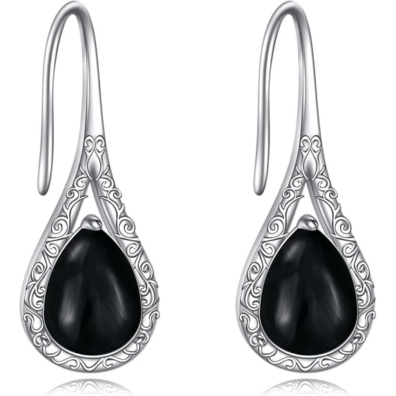 Dangle Drop Earings Stering Siver Pull Through Teardrop Gemstone Earrings Jewelry Birthday Gifts for Women