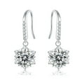 thumbnail image 1 of Dangle Drop Earrings for Women 0.5 to 1 Carat D Color VVS1 Moissanite Earrings S925 Sterling Silver Snowflake Dangle Earrings for Women Birthday Gift with Certificate, 1 of 7