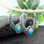KOBEBRYANT Dangle Drop Engagement Boho Vintage Hooks Earrings Gemstone Turquoise Wedding Earrings