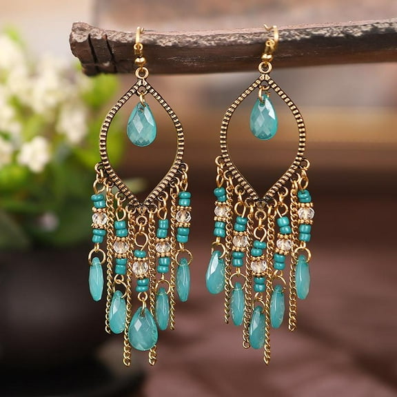 Dangle Earring Multicolor Long Tassel Earrings Women Engagement Party Jewelry