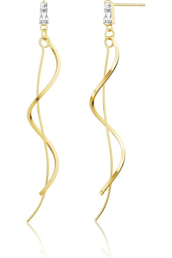 Dangle Earrings 3/4 Pairs Dainty 14K Gold Plated Chain Earrings for Women Trendy Earring Stacks Set Cubic Zirconia Pearl Hoop Stud Hypoallergenic Earrings for Women Jewelry Gifts[a983]