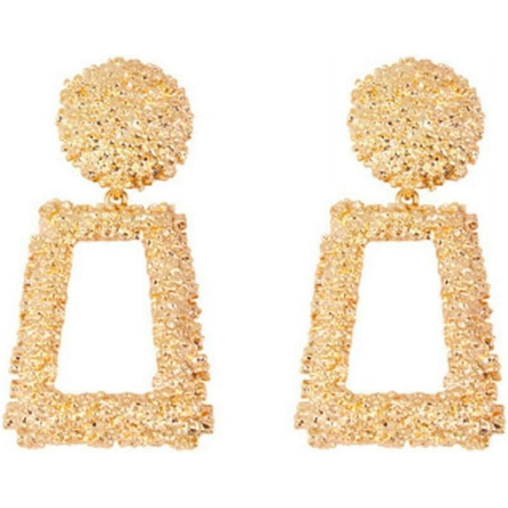 Dangle Earrings Gold Chunky Hoop Earrings for Women Geometric Large Hoop Earrings Exaggeration Big Thick Cirlce Drop Earrings Fashion Jewelry Gift