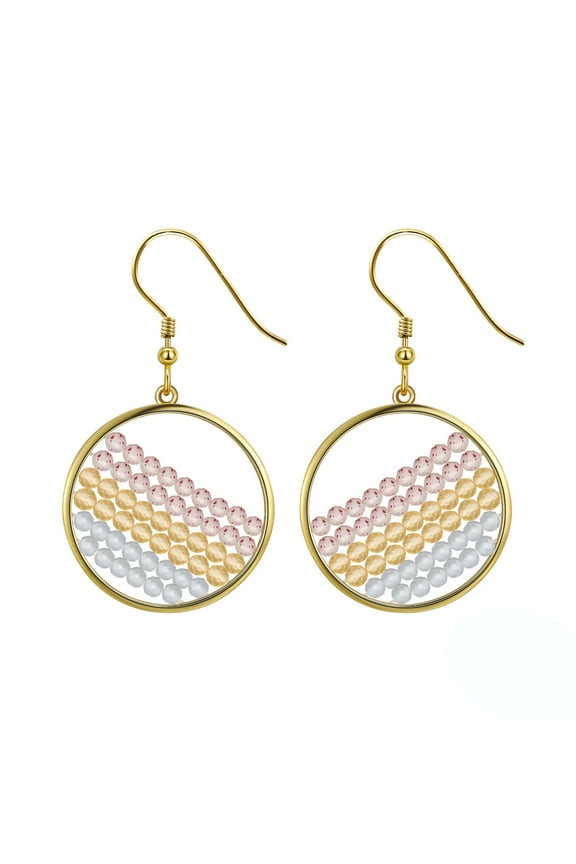 Dangle Earrings Womens Citrine Quartz Moonstone Gemstone Gold Plated Sterling Silver Ginger Lyne Collection