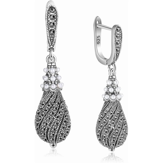 Large Black Rhinestone Chandelier Earrings For Women - Prom Statement Earrings, Costume Jewelry