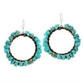 thumbnail image 1 of Dangle Hoop Copper Wire Turquoise .925 Silver Earrings, 1 of 4