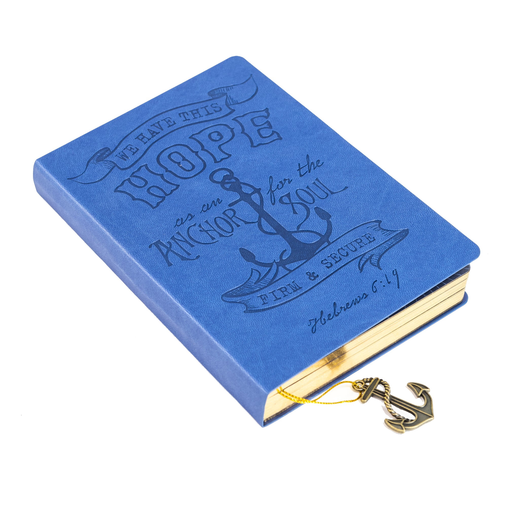 Dangle Journal : Leather Wrapped Blue Hope Anchor, Anchor Charm